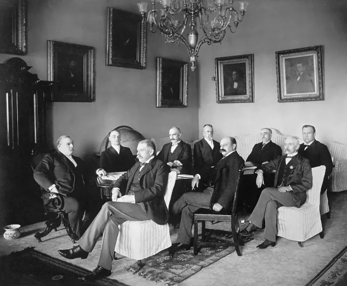 Framed Print : President Grover Cleveland and his cabinet, 1895-96