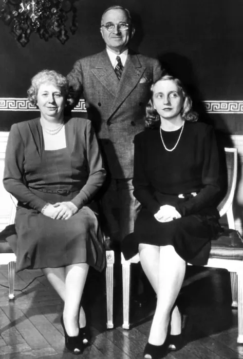 Framed Print : President Harry and Bess Truman and daughter Margaret. Dec. 12, 1946. (CSU_ALPHA_205) CSU Archives / Everett Collection