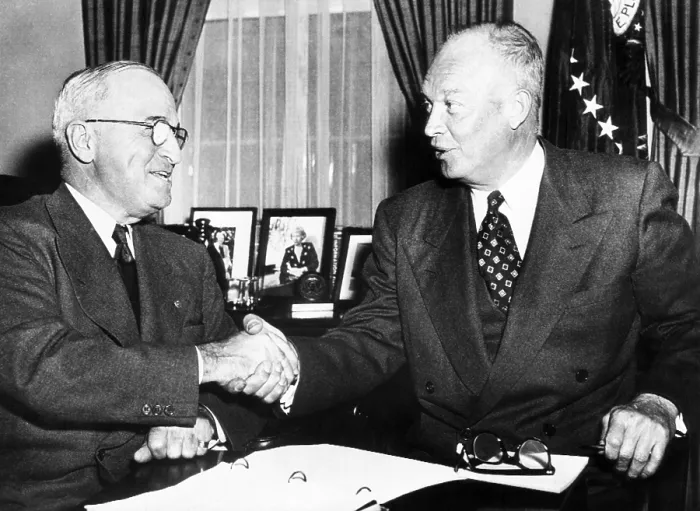 Framed Print : President Harry Truman meets with President elect Dwight Eisenhower after the November elections. Nov. 18, 1952. (CSU_ALPHA_275) CSU Archives / Everett Collection