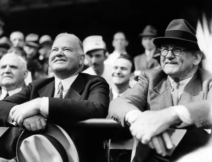 Framed Print : Former president Herbert Hoover and George B