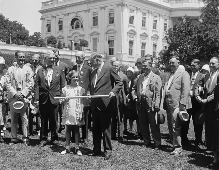 Framed Print : President Herbert Hoover meets with members of the Izaak Walton League, July 17, 1929. The environmental organization was founded in 1922 by fishing enthusiast Izaak Walton Framed Print : President Herbert Hoover meets with members of the Izaak Walton League, July 17, 1929. The environmental organization was founded in 1922 by fishing enthusiast Izaak Walton