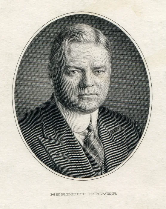 Framed Print : President Herbert Hoover in his official portrait engraving, ca. 1929. (BSLOC_2015_16_46)