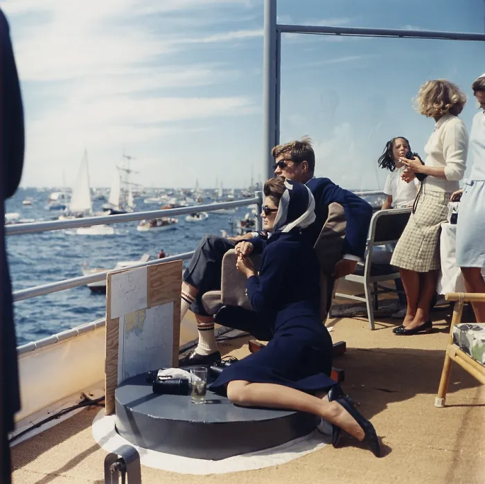 Framed Print : President and Jacqueline Kennedy watch the America's Cup Race from the Deck of the USS Joseph P. Kennedy, Jr. The race was off Newport, Rhode Island, on Sept. 15, 1962 Framed Print : President and Jacqueline Kennedy watch the America's Cup Race from the Deck of the USS Joseph P. Kennedy, Jr. The race was off Newport, Rhode Island, on Sept. 15, 1962