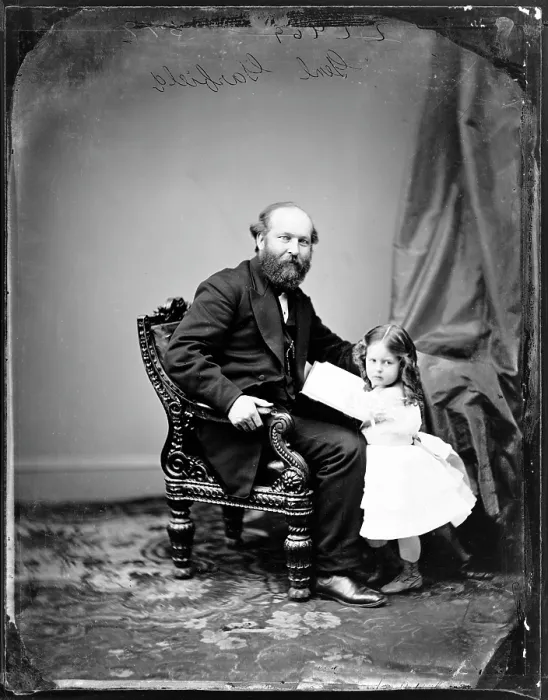 Framed Print : President James A. Garfield and daughter, ca 1880 Framed Print : President James A. Garfield and daughter, ca 1880