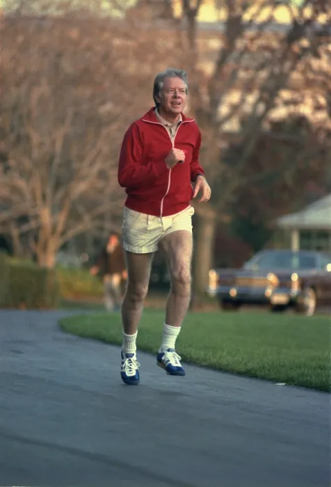 Framed Print : President Jimmy Carter jogging. Nov. 20 1978