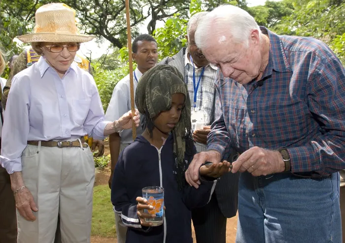 Framed Print : Former President Jimmy Carter and Rosalynn Carter in Afeta, Ethiopia, where the drug ivermectin (Merck brand-name Mectizan) is made available to prevent the parasitic disease Framed Print : Former President Jimmy Carter and Rosalynn Carter in Afeta, Ethiopia, where the drug ivermectin (Merck brand-name Mectizan) is made available to prevent the parasitic disease