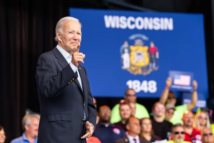 Framed Print : President Joe Biden, starts off the mid-term election campaign at Milwaukees Henry Maier Festival Park on Labor Day, Sept. 5, 2022