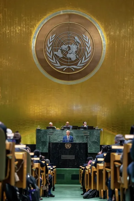 Framed Print : President Joe Biden addresses the 78th session of the United Nations General Assembly, Sept. 19, 2023 in New York City. (BSLOC_2023_8_59)