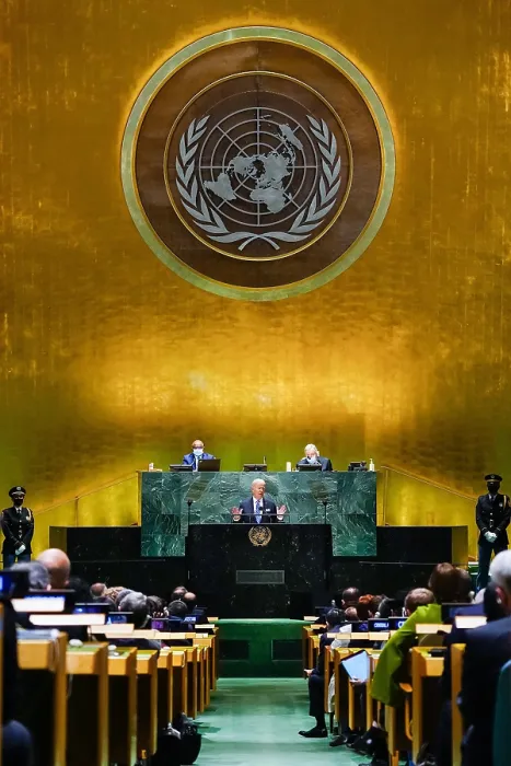 Framed Print : President Joe Biden addresses the United Nations General Assembly, Sept. 21, 2021
