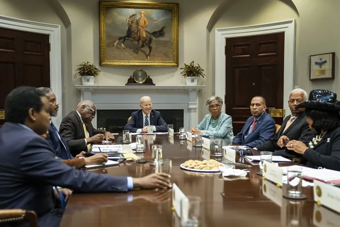 Framed Print : President Joe Biden attends a meeting of the Congressional Black Caucus, March 7, 2022. The Russian arrest of WNBA All Star, Brittney Griner on Feb Framed Print : President Joe Biden attends a meeting of the Congressional Black Caucus, March 7, 2022. The Russian arrest of WNBA All Star, Brittney Griner on Feb