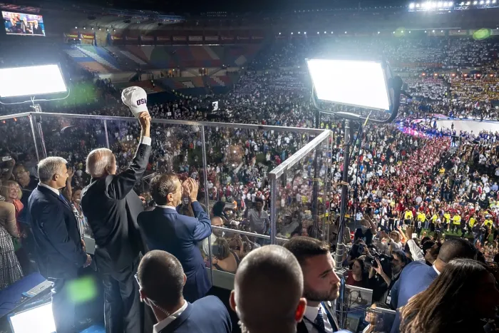 Framed Print : President Joe Biden attends the opening ceremony for the Maccabiah Games, July 14, 2022, in Jerusalem Framed Print : President Joe Biden attends the opening ceremony for the Maccabiah Games, July 14, 2022, in Jerusalem