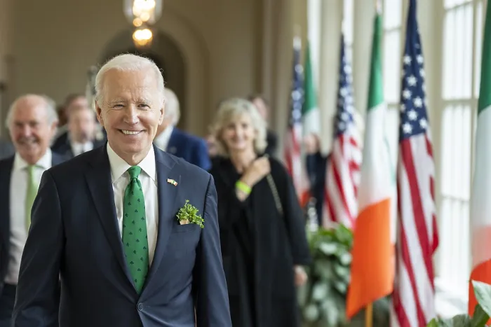 Framed Print : President Joe Biden celebrates his Irish ancestry on St. Patricks Day, March 17, 2022