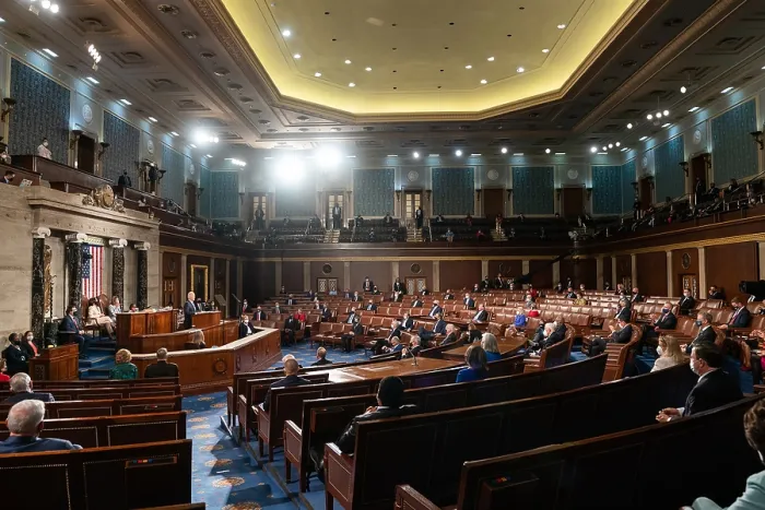 Framed Print : President Joe Biden made his first address to a Joint Session of Congress on April 28, 2021