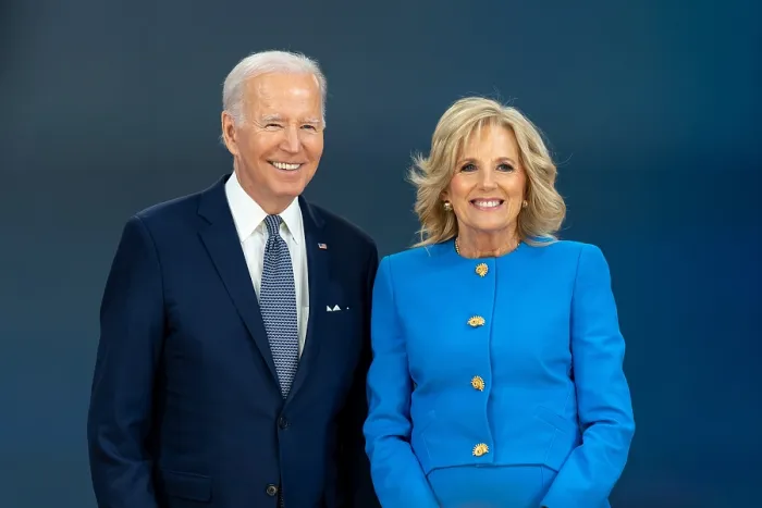 Framed Print : President Joe Biden and First Lady Jill Biden record video messages for Carroll Burnett's and Myrlie Evers 90th birthdays, March 8, 2023 Framed Print : President Joe Biden and First Lady Jill Biden record video messages for Carroll Burnett's and Myrlie Evers 90th birthdays, March 8, 2023