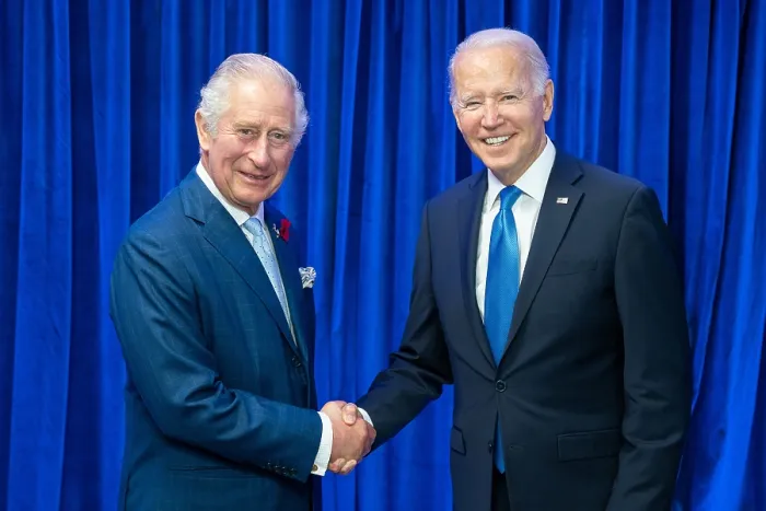 Framed Print : President Joe Biden greets Britains Prince Charles when both attended the UN Climate Change Conference in Glasgow, Scotland, Nov. 2, 2021 (BSLOC_2022_2_34) Framed Print : President Joe Biden greets Britains Prince Charles when both attended the UN Climate Change Conference in Glasgow, Scotland, Nov. 2, 2021 (BSLOC_2022_2_34)