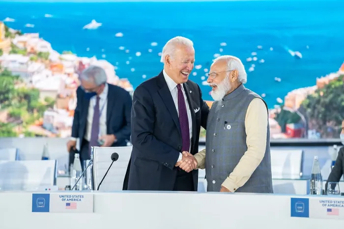 Framed Print : President Joe Biden greets India Prime Minister Narendra Modi at the Global Summit on Supply Chain Resilience in Rome, Italy Framed Print : President Joe Biden greets India Prime Minister Narendra Modi at the Global Summit on Supply Chain Resilience in Rome, Italy