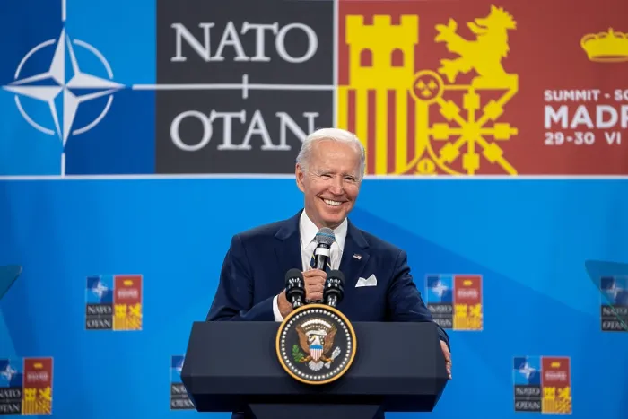Framed Print : President Joe Biden holds a press conference at the NATO Summit, June 30, 2022 Framed Print : President Joe Biden holds a press conference at the NATO Summit, June 30, 2022