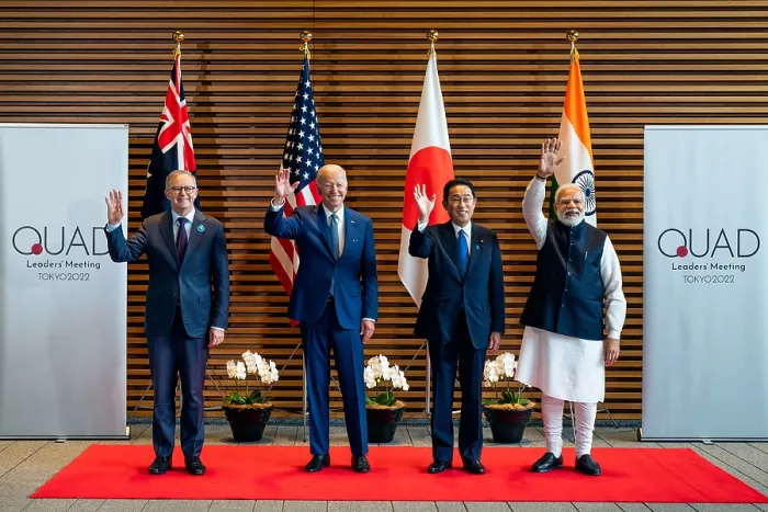 Framed Print : President Joe Biden, Japanese PM Kishida Fumio, Indian PM India Narendra Modi, and Australian PM Anthony Albanese, pose before the Quad Leaders Summit in Tokyo, May 24, 2022 Framed Print : President Joe Biden, Japanese PM Kishida Fumio, Indian PM India Narendra Modi, and Australian PM Anthony Albanese, pose before the Quad Leaders Summit in Tokyo, May 24, 2022