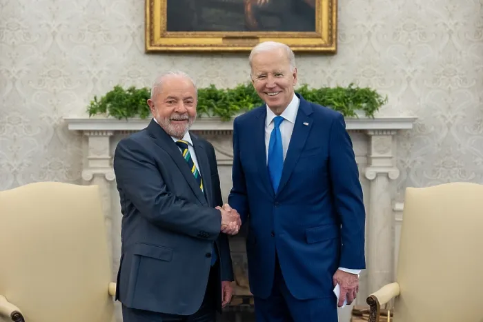 Framed Print : President Joe Biden meets with Brazilian President Luiz Inacio Lula da Silva, Feb. 10, 2023, in the White House Oval Office Framed Print : President Joe Biden meets with Brazilian President Luiz Inacio Lula da Silva, Feb. 10, 2023, in the White House Oval Office