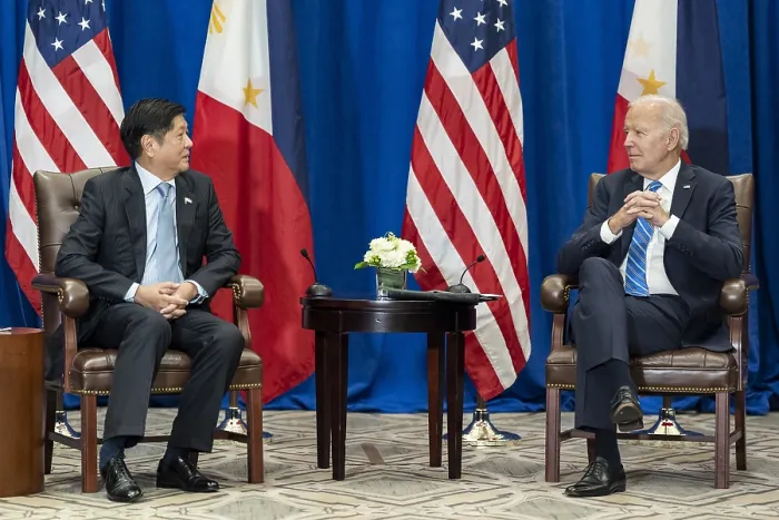Framed Print : President Joe Biden meets with newly elected President Ferdinand Romualdez Marcos of the Philippines, Sept. 21, 2022, in New York City during the UN General Assembly Framed Print : President Joe Biden meets with newly elected President Ferdinand Romualdez Marcos of the Philippines, Sept. 21, 2022, in New York City during the UN General Assembly