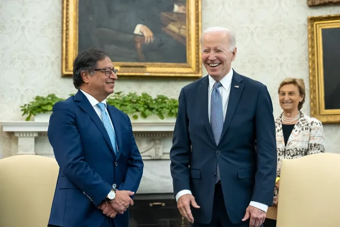 Framed Print : President Joe Biden meets with President Gustavo Petro of Columbia, April 20, 2023, in the Oval Office of the White House Framed Print : President Joe Biden meets with President Gustavo Petro of Columbia, April 20, 2023, in the Oval Office of the White House