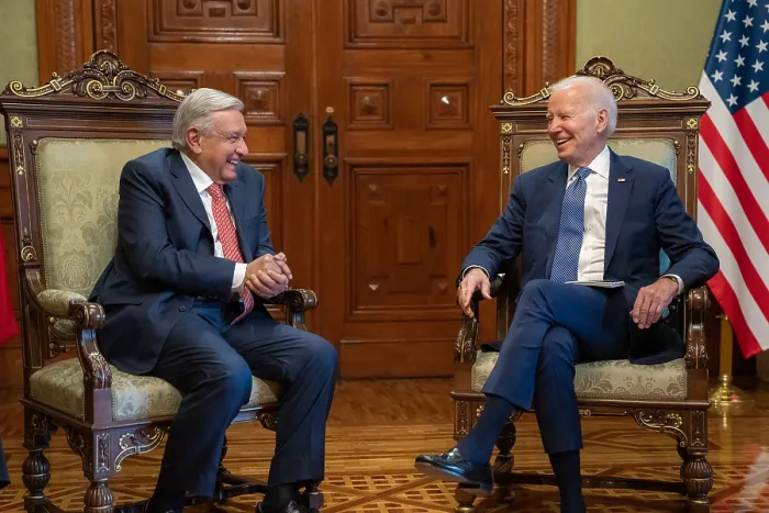 Framed Print : President Joe Biden has a one-on-one private meeting with Mexican President Andres Manuel Lopez Obrador, Jan. 9, 2023, in Mexico City Framed Print : President Joe Biden has a one-on-one private meeting with Mexican President Andres Manuel Lopez Obrador, Jan. 9, 2023, in Mexico City