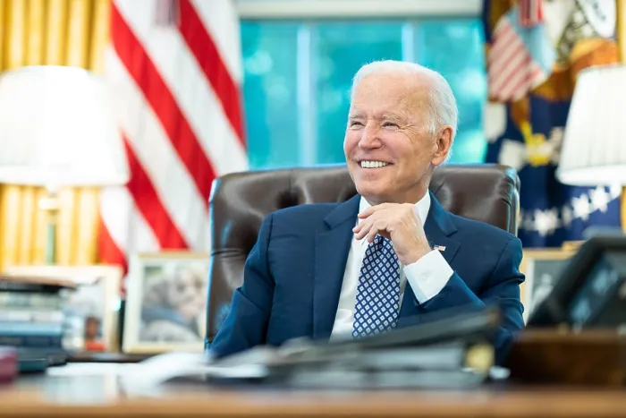 Framed Print : President Joe Biden on the phone with Tennessee Governor Bill Lee, where catastrophic flooding followed 17 inches of rain fell in just 24