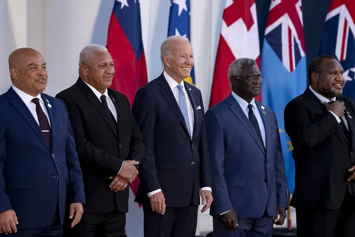 Framed Print : President Joe Biden poses for a group photo with leaders of the Pacific Island Country Summit, Sept. 29, 2022, at the White House Framed Print : President Joe Biden poses for a group photo with leaders of the Pacific Island Country Summit, Sept. 29, 2022, at the White House