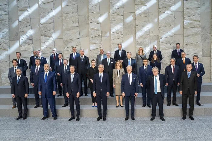 Framed Print : President Joe Biden poses for a group photo with world leaders, at NATO Headquarters in Brussels, March 24, 2022 Framed Print : President Joe Biden poses for a group photo with world leaders, at NATO Headquarters in Brussels, March 24, 2022