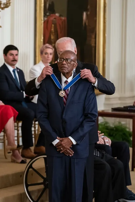 Framed Print : President Joe Biden presents the Medal of Freedom to Fred Gray, recognizing his long career as a civil rights attorney and activist, July 7, 2022 Framed Print : President Joe Biden presents the Medal of Freedom to Fred Gray, recognizing his long career as a civil rights attorney and activist, July 7, 2022