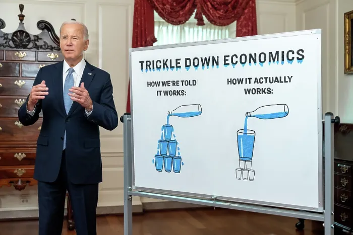 Framed Print : President Joe Biden records a digital video on Bidenomics, August 16, 2023, in the Map Room of the White House