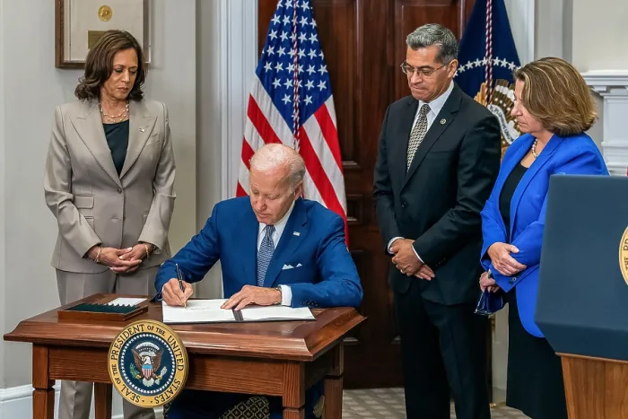 Framed Print : President Joe Biden signs an executive order protecting access to reproductive healthcare services after the US Supreme Court over-ruled the Roe vs. Wade decision of 1973
