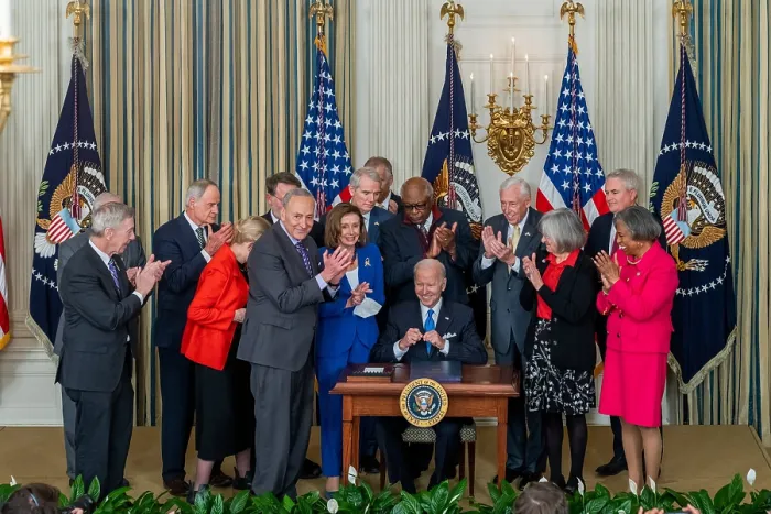 Framed Print : President Joe Biden signs the Postal Service Reform Act, April 6, 2022, in the State Dining Room of the White House Framed Print : President Joe Biden signs the Postal Service Reform Act, April 6, 2022, in the State Dining Room of the White House