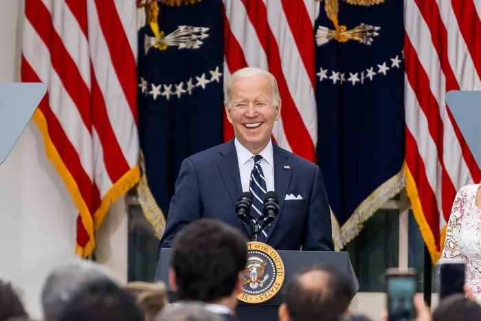 Framed Print : President Joe Biden speaks at a Cinco De Mayo reception, May 5, 2022, in the Rose Garden