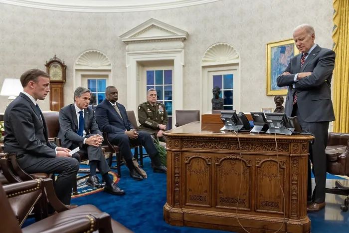 Framed Print : President Joe Biden speaks on the phone with Israeli Prime Minister Benjamin Netanyahu from the Oval Office, Jan. 27, 2023 Framed Print : President Joe Biden speaks on the phone with Israeli Prime Minister Benjamin Netanyahu from the Oval Office, Jan. 27, 2023