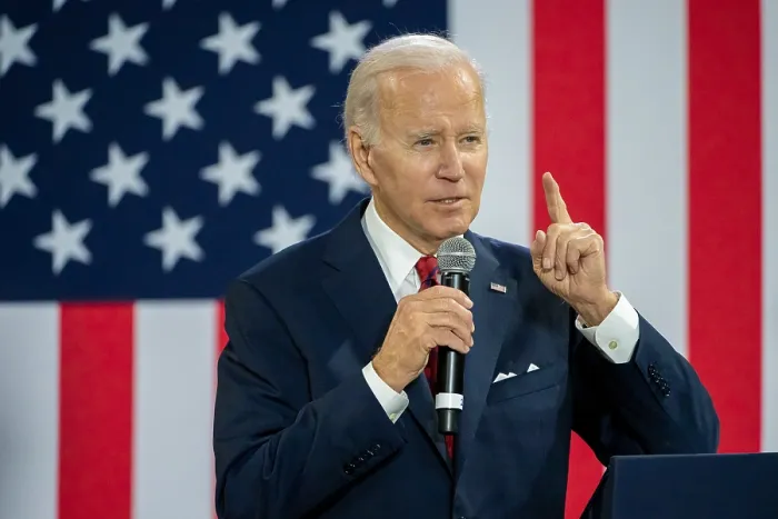 Framed Print : President Joe Biden speaks to the Steamfitters Union Local 602 of the United Association Mechanical Trades School in Springfield, Virginia, Jan. 26, 2023
