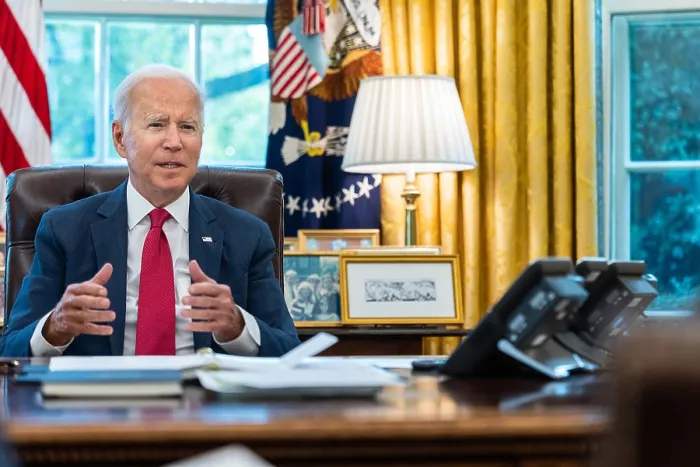 Framed Print : President Joe Biden talks on the phone with Democratic Senator Joe Manchin, Oct. 22, 2021, from the White House Oval Office Framed Print : President Joe Biden talks on the phone with Democratic Senator Joe Manchin, Oct. 22, 2021, from the White House Oval Office