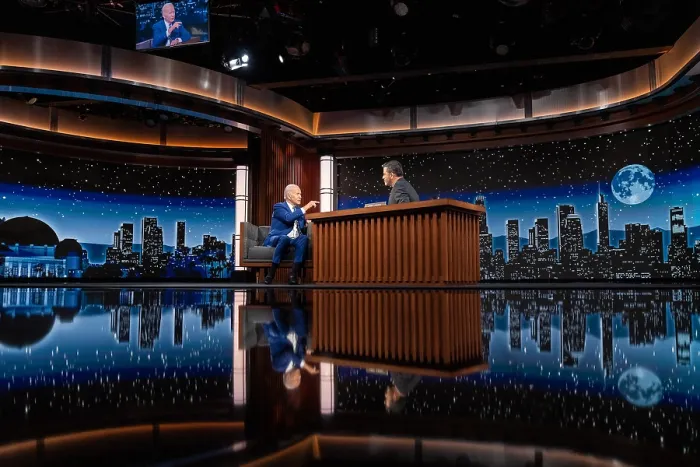 Framed Print : President Joe Biden tapes an appearance on Jimmy Kimmel Live!, June 8, 2022, in Los Angeles Framed Print : President Joe Biden tapes an appearance on Jimmy Kimmel Live!, June 8, 2022, in Los Angeles