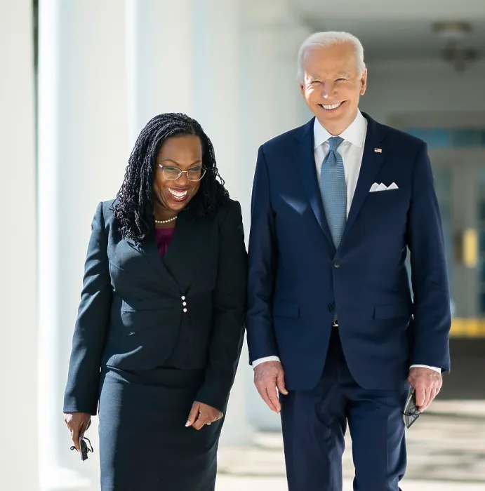 Framed Print : President Joe Biden walks with Judge Ketanji Brown Jackson, prior to announcing her nomination to the US Supreme Court, Feb. 25, 2022 (BSLOC_2022_2_28) Framed Print : President Joe Biden walks with Judge Ketanji Brown Jackson, prior to announcing her nomination to the US Supreme Court, Feb. 25, 2022 (BSLOC_2022_2_28)