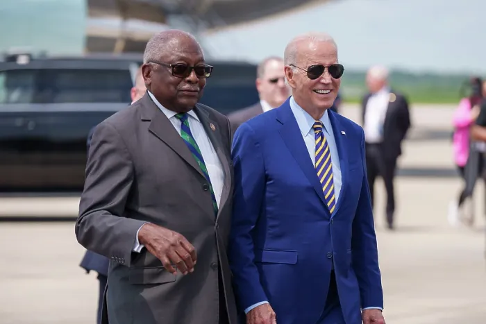 Framed Print : President Joe Biden walks with Rep