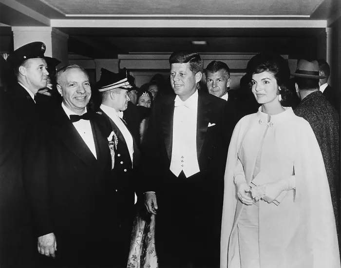 Framed Print : President John F. Kennedy and First Lady Jacqueline arrive for Inaugural Ball at the National Guard Armory, Washington, D.C. January 20, 1961