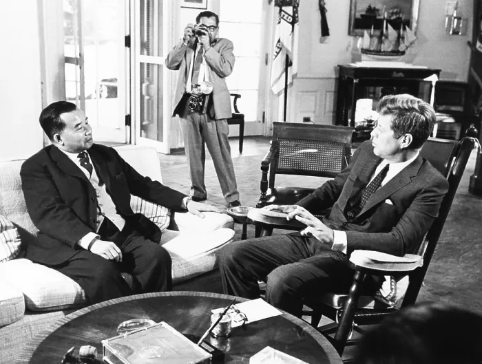 Framed Print : President John Kennedy met with Souvanna Phouma, Prime Minister of Laos, Sept. 23, 1963 Framed Print : President John Kennedy met with Souvanna Phouma, Prime Minister of Laos, Sept. 23, 1963