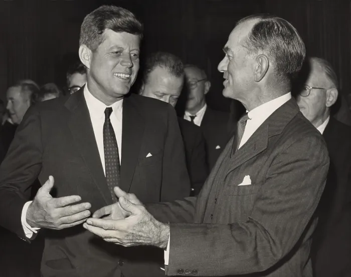 Framed Print : President Kennedy talking with Arkansas Senator William Fulbright during a reception at the Capitol. 1962 Framed Print : President Kennedy talking with Arkansas Senator William Fulbright during a reception at the Capitol. 1962