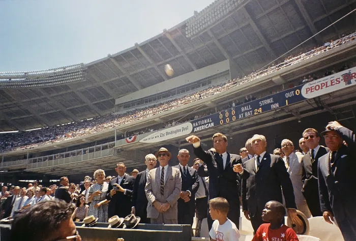 Framed Print : President Kennedy throws out first ball of the 32nd All-Star Baseball Game Framed Print : President Kennedy throws out first ball of the 32nd All-Star Baseball Game