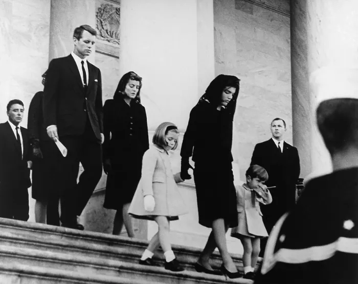 Framed Print : President Kennedy's family leaves the Capitol after a funeral ceremony. Caroline Kennedy, Jacqueline Kennedy, John F Framed Print : President Kennedy's family leaves the Capitol after a funeral ceremony. Caroline Kennedy, Jacqueline Kennedy, John F