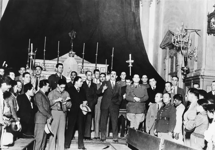 Framed Print : President Lazaro Cardenas at riot scene where 14 were killed and 15 badly injured. April 4, 1936 Framed Print : President Lazaro Cardenas at riot scene where 14 were killed and 15 badly injured. April 4, 1936