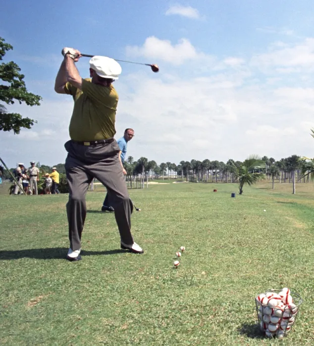 Framed Print : President Lyndon Johnson playing golf at Ramey Air Force Base, Puerto Rico. March 3, 1968