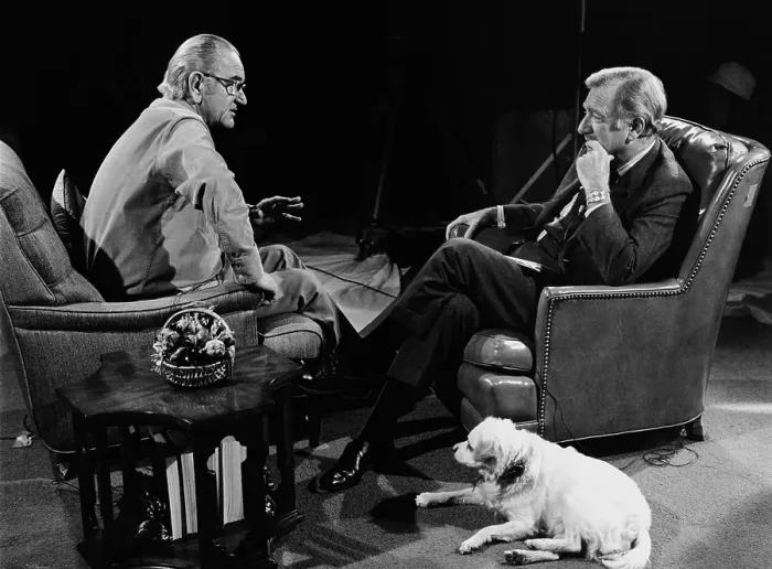 Framed Print : President Lyndon Johnson in his last public conversation. The former President was interviewed by CBS anchorman Walter Cronkite on Jan. 12, 1973 at the LBJ Ranch Framed Print : President Lyndon Johnson in his last public conversation. The former President was interviewed by CBS anchorman Walter Cronkite on Jan. 12, 1973 at the LBJ Ranch