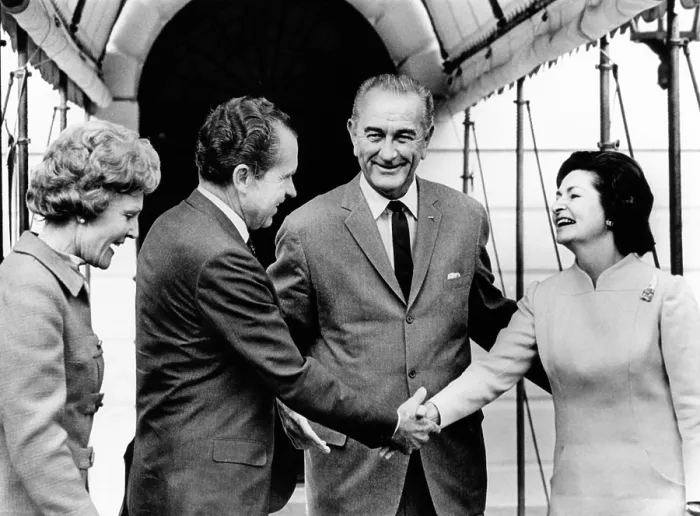 Framed Print : President Lyndon and Lady Bird Johnson greet President-elect, Richard Nixon and wife Pat Nixon Framed Print : President Lyndon and Lady Bird Johnson greet President-elect, Richard Nixon and wife Pat Nixon
