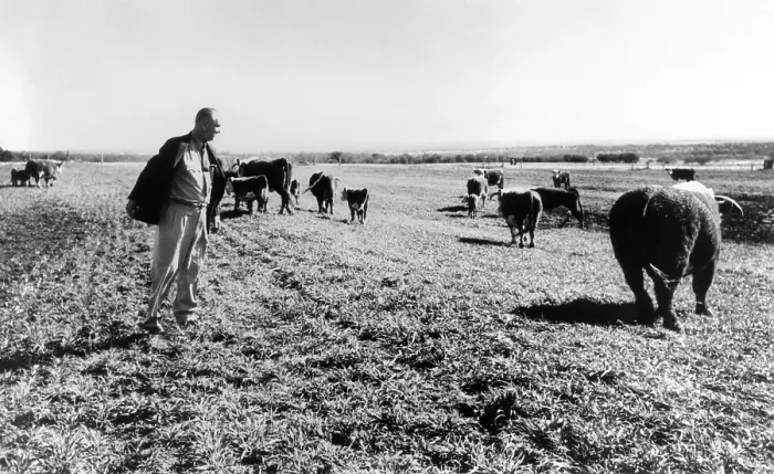 Framed Print : President Lyndon and Lady Bird Johnson sitting on a fence at the LBJ Ranch. They were proud Texans and celebrated Texas clothing, food, and lifestyle. 1964
